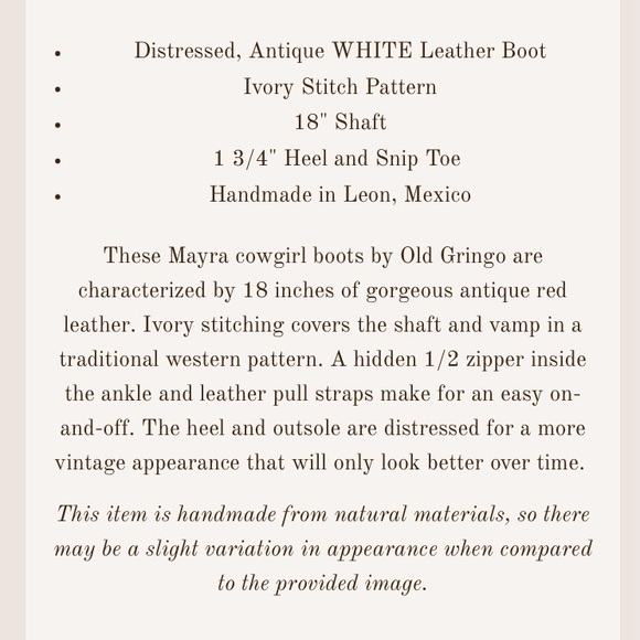Old Gringo White Heeled Boots - Picture 12 of 16